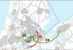 In de hierop volgende figuren is voor prognosejaar 2030 de reistijd van deur-tot-deur in kleur aangegeven ten opzichte van de streefwaarde per