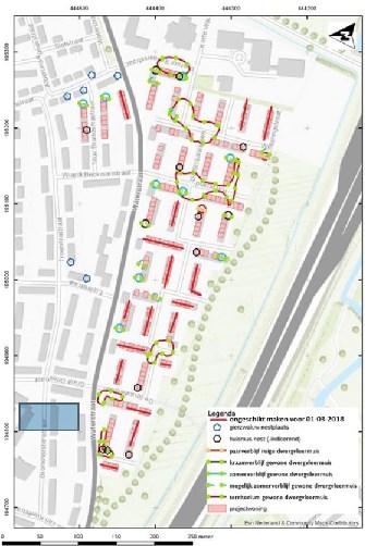 Figuur 6: Overzicht van de planning van het ongeschikt maken van woningen in De Straatweiden e.o. te Velp.