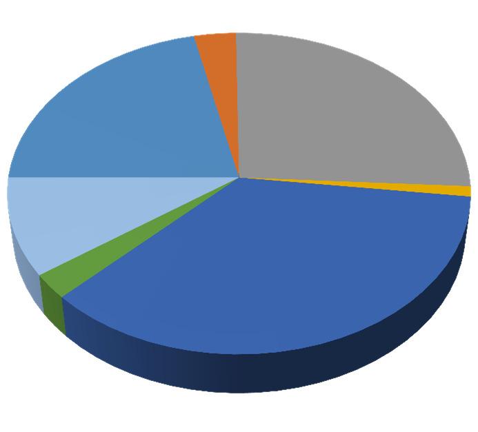 Indeling huurders naar type op basis van de huurinkomsten per 30 juni 2018 Bedrijfsruimte 22% Horeca 3% Totaal Kantoren 26% De huidige leegstand ultimo juni 2018 bedraagt 12,2% van de theoretische