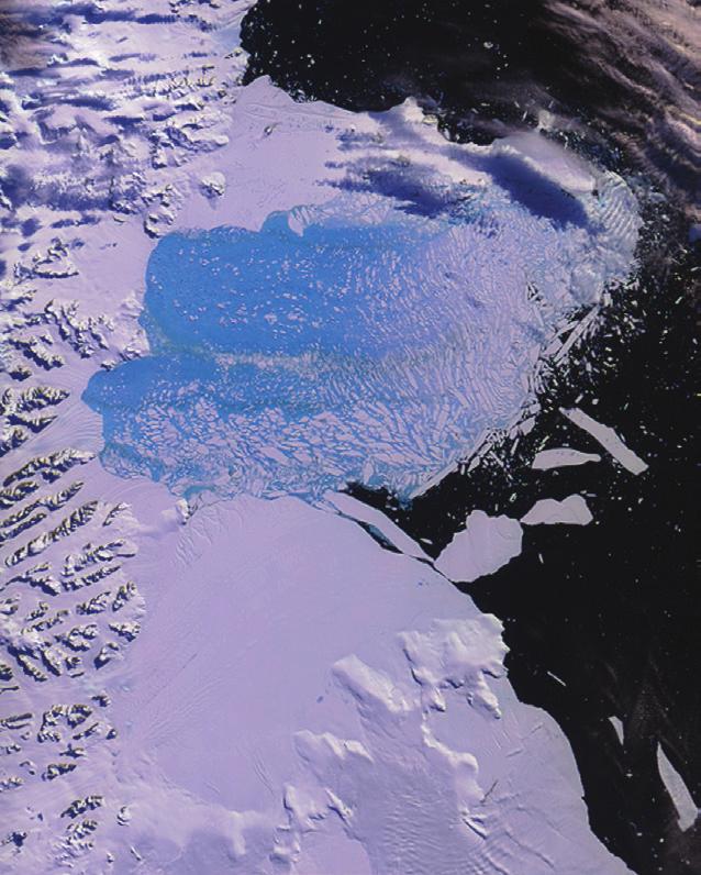 Mariene-ijskapinstabiliteit Een belangrijke instabiliteit doet zich voor als de rotsbodem waarop een ijskap rust beneden zeeniveau ligt en landinwaarts afloopt (figuur 1d).