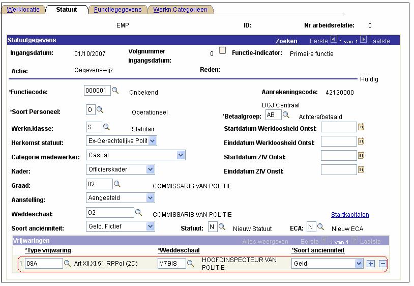 B. Loonmotor 1. Invoeren van de functiegegevens De wijze waarop de functiegegevens dienen opgevoerd te worden, wordt beschreven in de handleiding Nieuw personeelslid toevoegen.