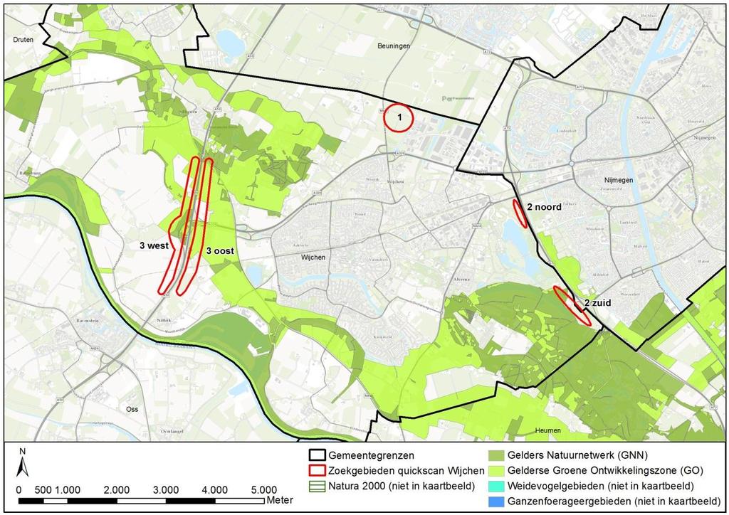 Ecologie Het zoekgebied voor locatie 1 ligt niet in of nabij Natura 2000-gebieden, GNN, ganzenfoerageergebieden of weidevogelgebieden (ca 1 km van GNN).