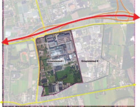 3.1 Ruimtelijke visie Groenewoud beslaat 49 hectare Het gehele terrein is via de Spoorlaan en de Lipsstraat aangetakt op de Rijksweg A59.