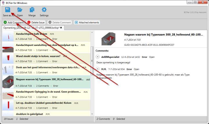 Opmerking: BCFier kent de functionaliteiten van versie 2.