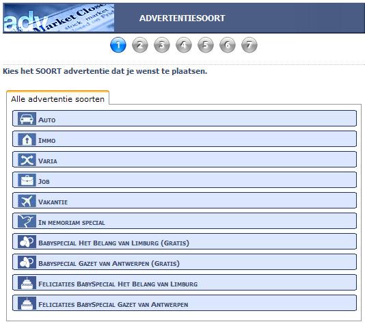 STAP 3: Babyspecial (gratis) AANMAAK ADVERTENTIE Kies één van de bovenstaande kranten Je krijgt een scherm waar je de gegevens van de baby kan ingeven. De gele velden zijn verplicht.