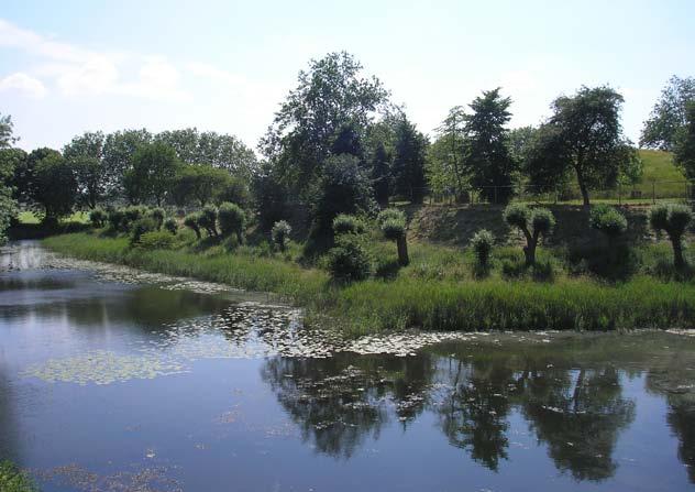 planting op verdedigingswerken.