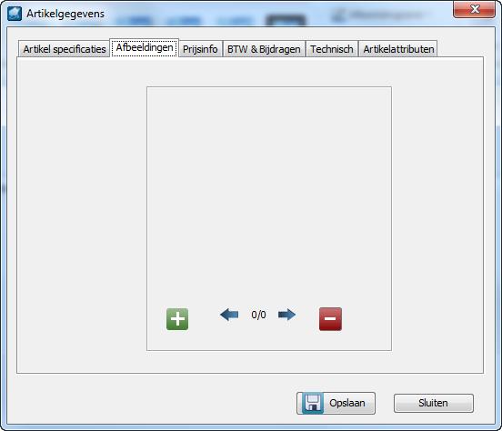 3.2.3 Afbeeldingen manueel tevegen per artikel Open het tabblad Artikelen Dubbelklik p het artikelnummer van een artikel Het venster Artikelgegevens wrdt gepend Open het tabblad Afbeeldingen Klik p m