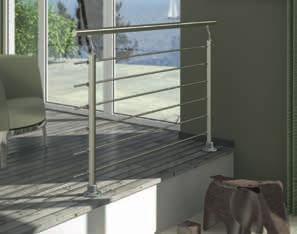 Set voor complete balustrade, alumnum, 1,5 m, zes roestvrjstalen spjlen Set voor complete balustrade, alumnum, 1,5 m, zes roestvrjstalen spjlen