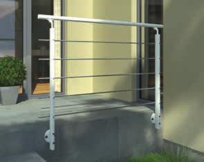 Set voor complete balustrade, alumnum, wt, 1,5 m, vjf roestvrjstalen spjlen Set voor complete balustrade, alumnum, wt, 1,5 m, vjf roestvrjstalen spjlen Complete set voor vloerbevestgng (5807166):