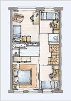 keuken (tekening V-441d) - uitbouw van 1,20 m - extra verlichting over de breedte van de uitbouw door 5 dimbare inbouwspots (RVS) - luxe en extra grote eilandkeuken in gewenste Woonsfeer - luxe