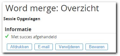 Er verschijnt de melding dat de sessie met succes is opgeslagen: Figuur 44 Sessie succesvol opgeslagen Wanneer er ook een verzoek aangemaakt wordt, verschijnt deze melding: Figuur 45 Verzoek