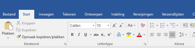 Het document DIT IS REGEL 1 staat nog op het scherm Herstel door middel van verslepen de oplopende volgorde Sluit het document en sla de wijzigingen op 1.10.