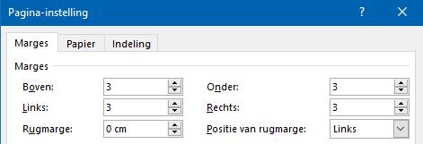 3 INDELING Op tabblad Indeling, in de groep Pagina-instelling kun je Marges, Afdrukstand, Formaat en Kolommen instellen. Ook kun je onder Eindemarkeringen een nieuwe Pagina invoegen.