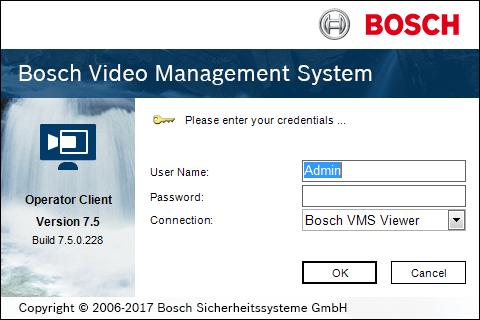 18 nl Aan de slag Bosch Video Management System 5 Aan de slag In dit hoofdstuk wordt beschreven hoe u met Bosch VMS Viewer aan de slag kunt. 5.1 De Operator van Bosch VMS Viewer starten De Operator van Bosch VMS Viewer starten: 1.