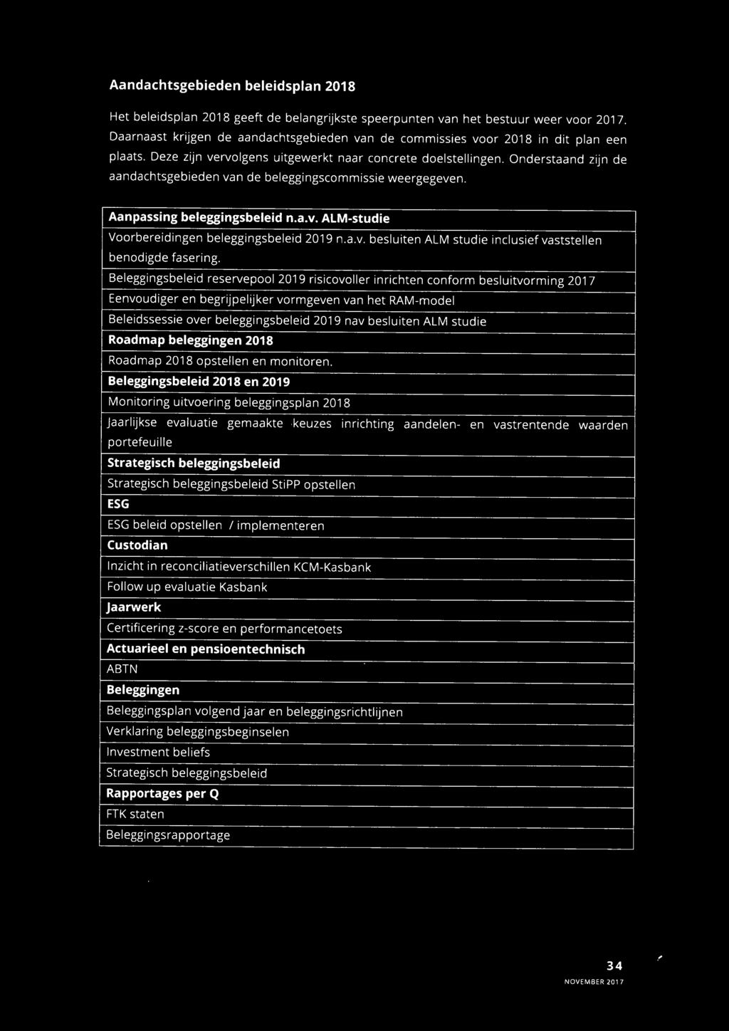 ALM studie Roadmap beleggingen 2018 Roadmap 2018 opstellen en monitoren.