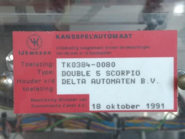 De soorten merktekens zijn: Rood merkteken, TK-nummer: kansspelautomaat voor speelcasino s 9 ; Rood merkteken, TS-nummer: kansspelautomaat voor speelautomatenhallen; Blauw merkteken, TH-nummer: