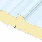 20 Geïsoleerde dakpaneel systemen Geïsoleerd hellend dak systeem RW Trapezoidal Trapezoidal (RW) is een geïsoleerd sandwichsysteem met PIR-isolatiekern met zichtbare bevestiging en