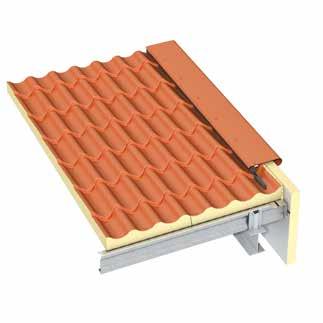 30 Geïsoleerde dakpaneel systemen Geïsoleerd hellend dak systeem RT Roof Tile Roof Tile ziet eruit als een traditionele dakpan, maar is een modern, geïsoleerd dakpaneel met dakpanmotief.