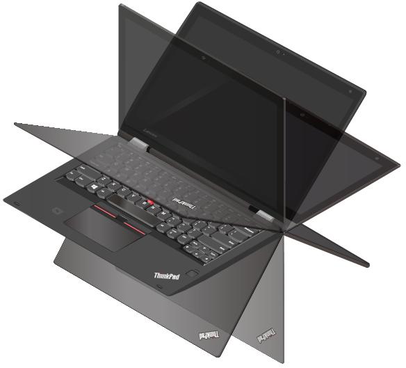 http://www.lenovo.com/accessories Werkstanden U kunt het computerbeeldscherm openen in een hoek van tot 360 graden, zoals in de volgende illustratie wordt afgebeeld.