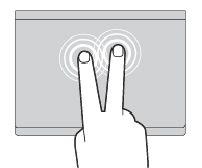 Met twee vingers tikken Tik met twee vingers op een willekeurige plek op de trackpad om een snelmenu weer te geven.