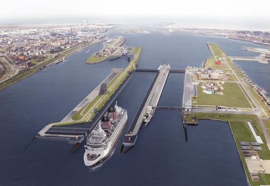 Meter Meter Nieuwe grote zeesluis Het sluizencomplex in IJmuiden/Velsen bestaat uit vijf sluizen, waarvan drie sluizen door beroepsvaart worden gebruikt.