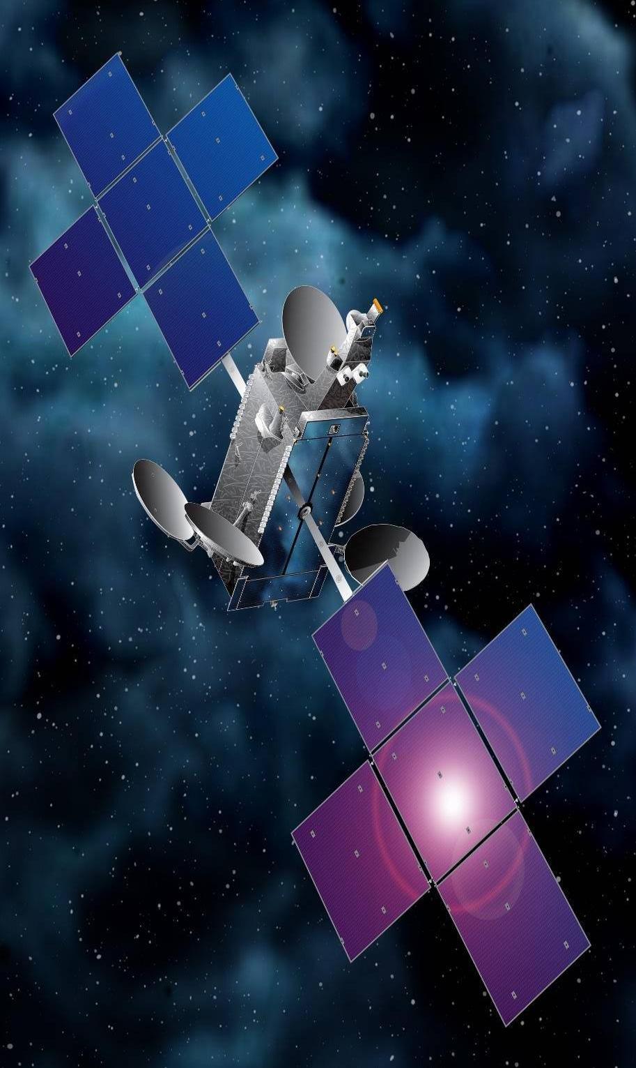 Twee Galileo's in de neuskegel van een Sojoez raket In de neuskegel bevond zich de communicatiesatelliet Eutelsat 65 West A met een gewicht van 6654 kg.
