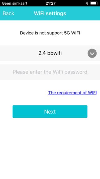 o Doordat de app nu verbonden is met de deurbel via het IBELL netwerk kan het wifiwachtwoord van uw eigen wifinetwerk worden doorgegeven.