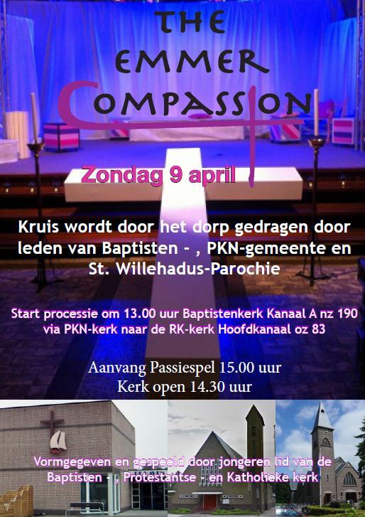 Een hele groep enthousiaste jeugdigen van alle 3 de kerken in ons dorp Emmer Compascuum zullen het Paasevangelie uitbeelden in een Passiespel die zijn weerga niet kent, The Emmer-comPASSION.