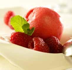 Sorbet Onze sorbet is vervaardigd met de beste fruitpurées op basis van vers zongerijpt fruit.