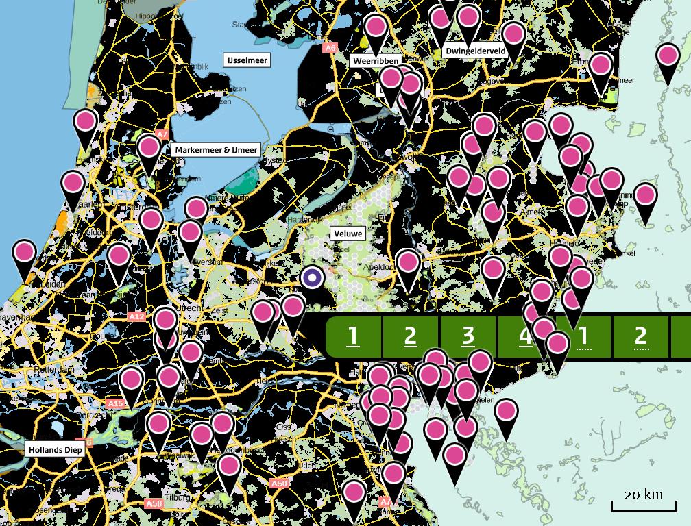 Depositie natuurgebieden Hoogste projectverschil (Veluwe) Hoogste