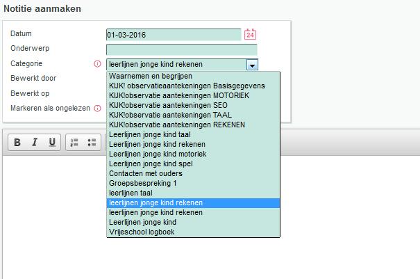 keer per jaar) op de ontwikkelingslijnen, kun je die observatiegegevens als naslagwerk of geheugensteun gebruiken.