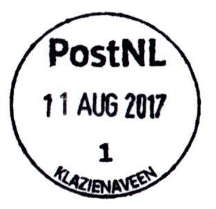 Postkantoor; adres in 2017: Bruna KLAZIENAVEEN 1 Met dank aan Maxim van Ooijen voor de afdruk van