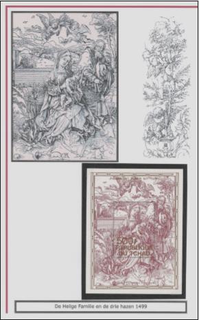 letterdruk techniek. Het eerste met houtsneden geïllustreerde boek Edelstein werd in 1461 gedrukt door Albrecht Pfister te Bamberg. Dürer sloot zijn stage af in Basel.