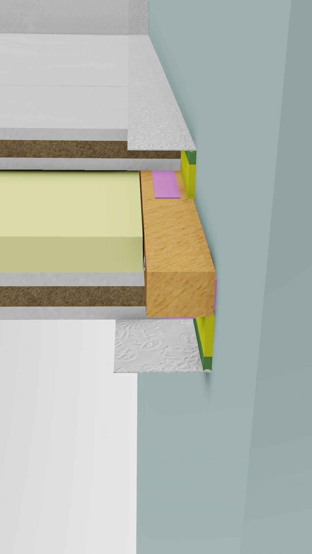 14 13 1 5 6 12 20 18 1 = aansluitende bouwkundige constructie = 15mm vlas = 9,5mm gips 5 = spouwlat 28x38mm - vuren 6 = papieren strook