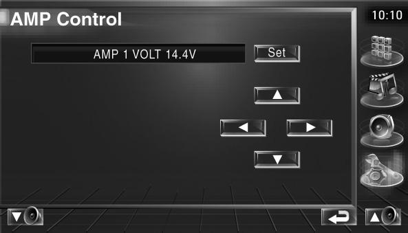 (Alleen wanneer het optionele LX-vermogensversterker-accessoire is aangesloten) Geef het versterkerregelingscherm weer Raak [Amp Control] in het instelmenu (pagina 66) aan.