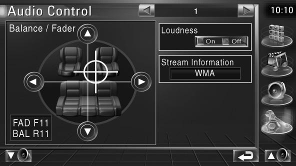 SRC Audiobediening Audioregelmenu Geeft het audioregelmenu weer waarmee de geluidseffectfunctie van dit apparaat wordt ingesteld.