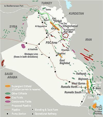 Fig 1: Olievelden in Irak.