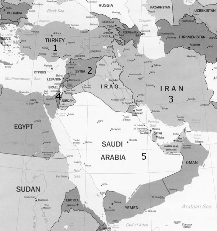 Fig. 7: Regionale omgeving 1. Turkije Turkije heeft als regionale grootmacht en belangrijkste handelspartner van de Iraakse Koerden een grote impact op de politieke toekomst van de Iraakse Koerden.