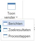 Verbergen van panelen Voor het verbergen van een paneel drukt u op het kruisje in de rechterbovenhoek. U kunt een paneel ook 'pinnen' door op de pinknop te drukken naast het kruisje.