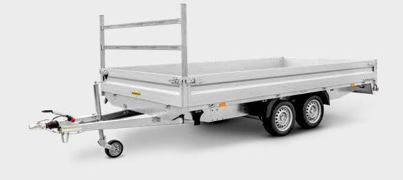 TANDEMAS ALUMINIUM AANHANGER TANDEM-PLATEAUWAGENAUWAGEN LAGE UITVOERING Bakwagen HA 202513 2510 x 1310 x 350 mm / 2.