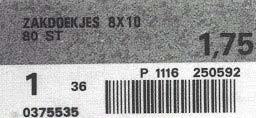 1p 7 Op een schap is onder een artikel onderstaand etiket aangebracht. Voor een verkoopmedewerker is dit een handig etiket. Waarom is dat zo?