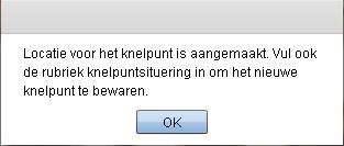 10) Pas nadat onder de rubriek knelpunt situering de verplichte velden (registrator, registratiedatum en knelpunttype) ingevuld zijn, kan het nieuw aangemaakte knelpunt definitief worden opgeslagen