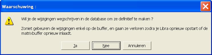 code direct in. Zodra een grondstof ingebracht is, stelt Libra hetzelfde nutriënt van de vorige lijn voor. Bij het valideren van de wijzigingen (OK) toont Libra nog een bevestigingsscherm.