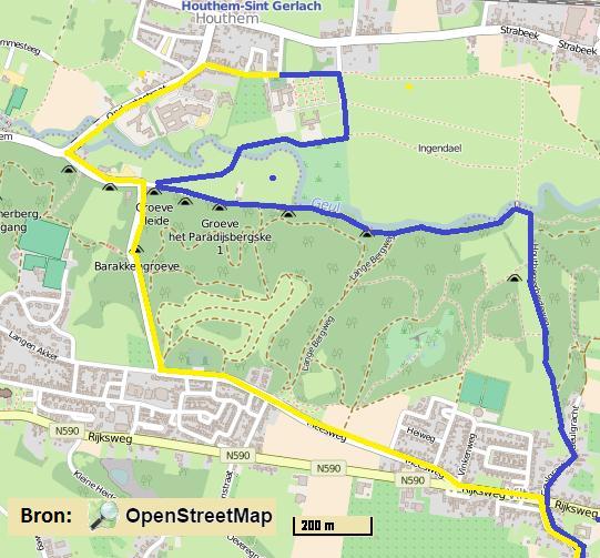 de route van het boekje volgen tot in Sibbe Route naar refugio Houthem Sint Gerlach In Sibbe volgen wandelaars en fietsers beiden de route van het boekje tot in Vilt