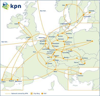 Bijlage D Internationaal VPN KPN kan ook uw locaties buiten Nederland (met glasvezel) aansluiten op uw Ethernet VPN.