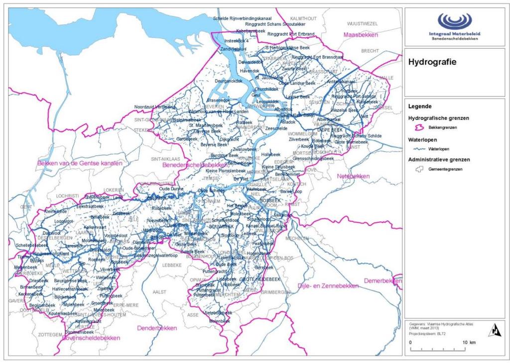 Kaart 14: Bekkengebied Benedenschelde Bron: