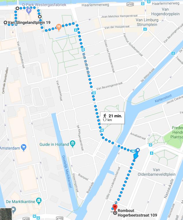 7.5 Looproute - 20 minuten = Let op Sla vanaf de parkeerplaats bij Natuurfontein links af. Sla vervolgens weer linksaf de Van Slingelandtstraat in.