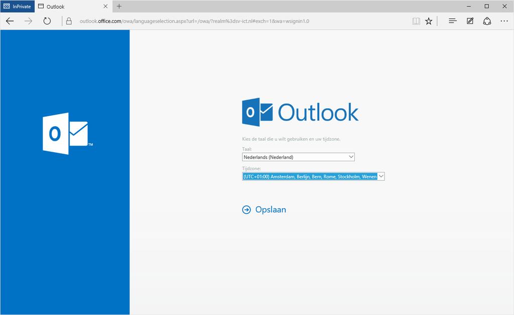 Vaak is er ook een snelkoppeling naar het Office 365 portaal op het bureaublad of in het start menu (onder Microsoft Office 365): Bij de eerste keer aanmelden kun je de taal en tijdzone