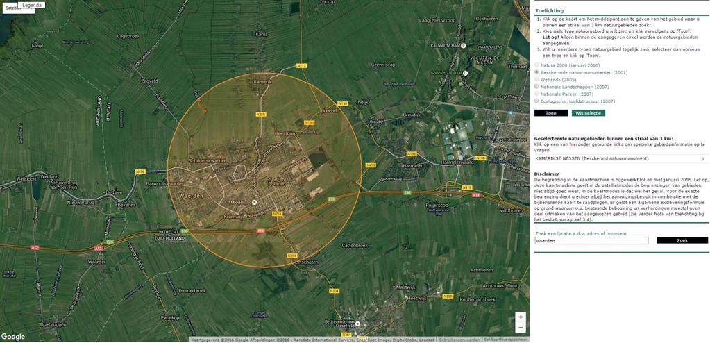 Beschermde natuurwaarden Gebieden De planlocatie zelf is niet gelegen in een beschermd natuurgebied, Natura-2000 gebied of in de Ecologische Hoofdstructuur.