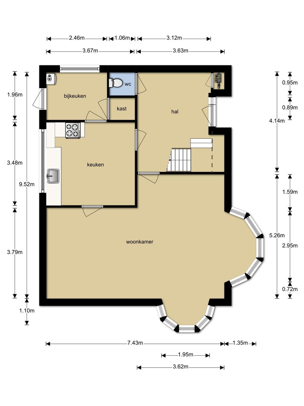 Plattegrond Begane